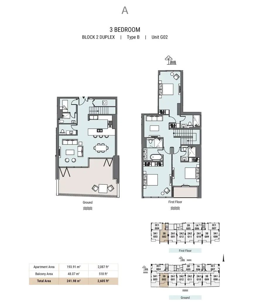 3 Bedrooms floor plan