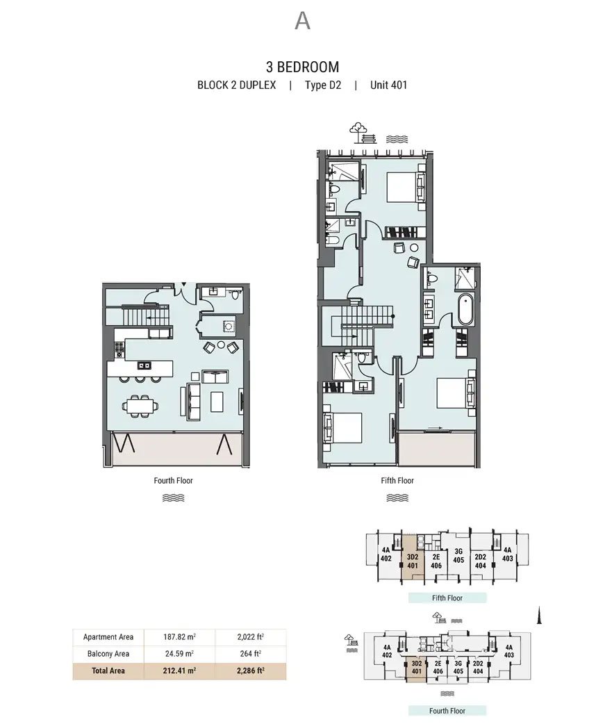 3 Bedrooms floor plan