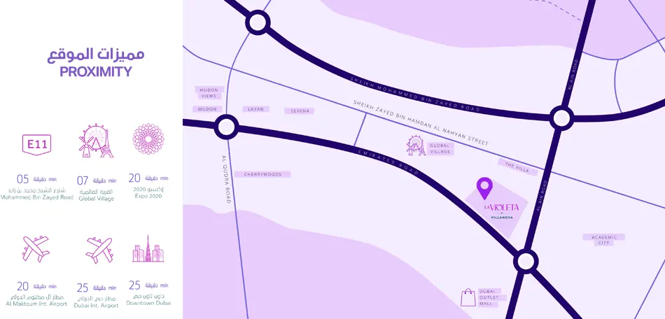 La Violeta at Villanova location map
